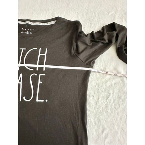 REA DUNN black and white ‘WITCH PLEASE’ Halloween pajama long sleeve top size S - Picture 4 of 5